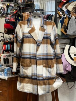 Abrigo Tipo Saco Ashley Outerwear a Cuadros para Uso Urbano