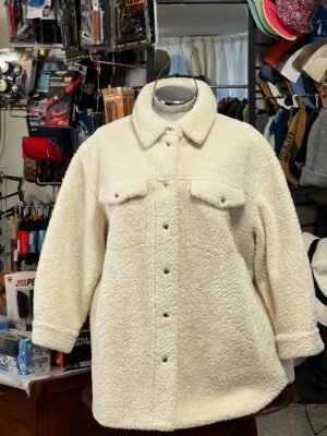 chamChamarra Tipo Camisa Michael Kors de Borrega Sintética Plus Size para Mujerarra acolchada larga kenneth cole con capucha para clima frío