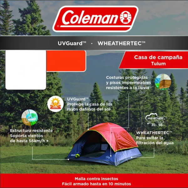 casa de campaña coleman tulum 6 personas – domo 3 estaciones impermeable casa de campaña coleman tulum 6 personas – domo 3 estaciones impermeable