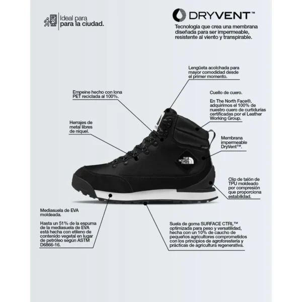 the north face back to berkeley iv wp – bota trekking dryvent™ mujer bordo