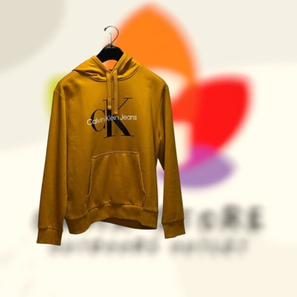 calvin klein jeans hoodie monogram mostaza mujer calvin klein jeans hoodie monogram mostaza mujer